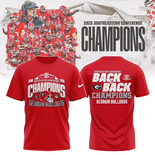 Georgia Bulldogs 2025 SEC Conference Champions Combo T-Shirt | HC96 Moonbestprint