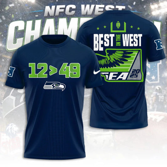 Seattle Seahawks 2025 NFC West Division Champions  Limited Edition Shirt | KD36 Moonbestprint