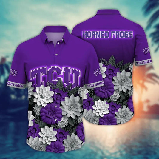 TCU Horned Frogs NCAA Flower Aloha Hawaiian Shirt 12, NCAA Hawaiian Shirt Moonbestprint