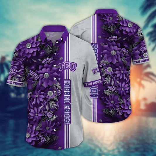 TCU Horned Frogs NCAA Flower Aloha Hawaiian Shirt 3, NCAA Hawaiian Shirt Moonbestprint