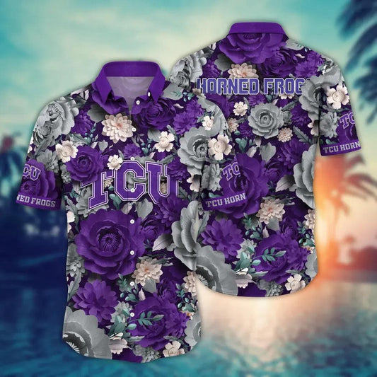 TCU Horned Frogs NCAA Flower Aloha Hawaiian Shirt 4, NCAA Hawaiian Shirt Moonbestprint