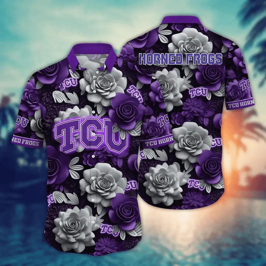 TCU Horned Frogs NCAA Flower Aloha Hawaiian Shirt 6, NCAA Hawaiian Shirt Moonbestprint