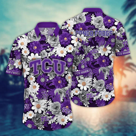 TCU Horned Frogs NCAA Flower Aloha Hawaiian Shirt 7, NCAA Hawaiian Shirt Moonbestprint