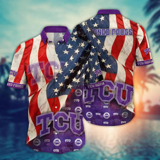 TCU Horned Frogs NCAA Flower Aloha Hawaiian Shirt 9, NCAA Hawaiian Shirt Moonbestprint