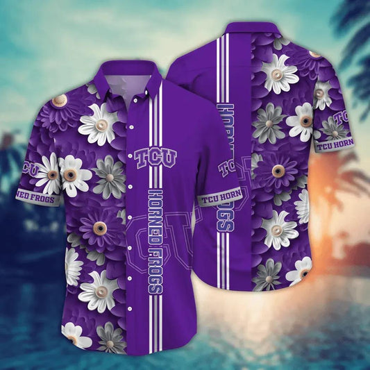 TCU Horned Frogs Style Hot Trending Summer NCAA Flower Aloha Hawaiian Shirt, NCAA Hawaiian Shirt Moonbestprint