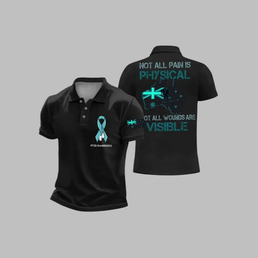 TSD Awareness Not All Pain Is Physical Not All Wounfs Are Visible Polo Shirt - Moonbestprint