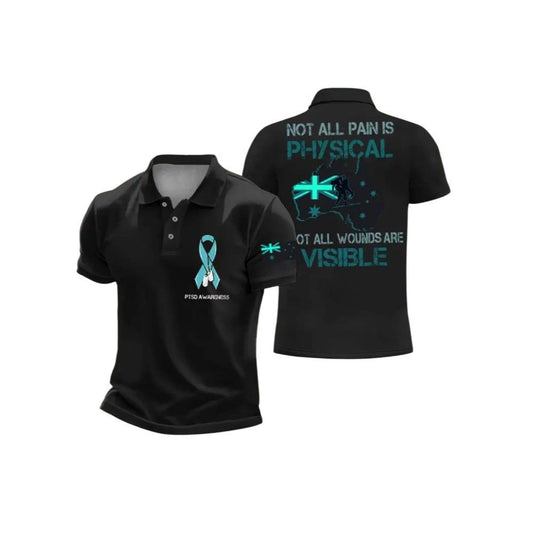 TSD Awareness Not All Pain Is Physical Not All Wounfs Are Visible Polo Shirt - Moonbestprint