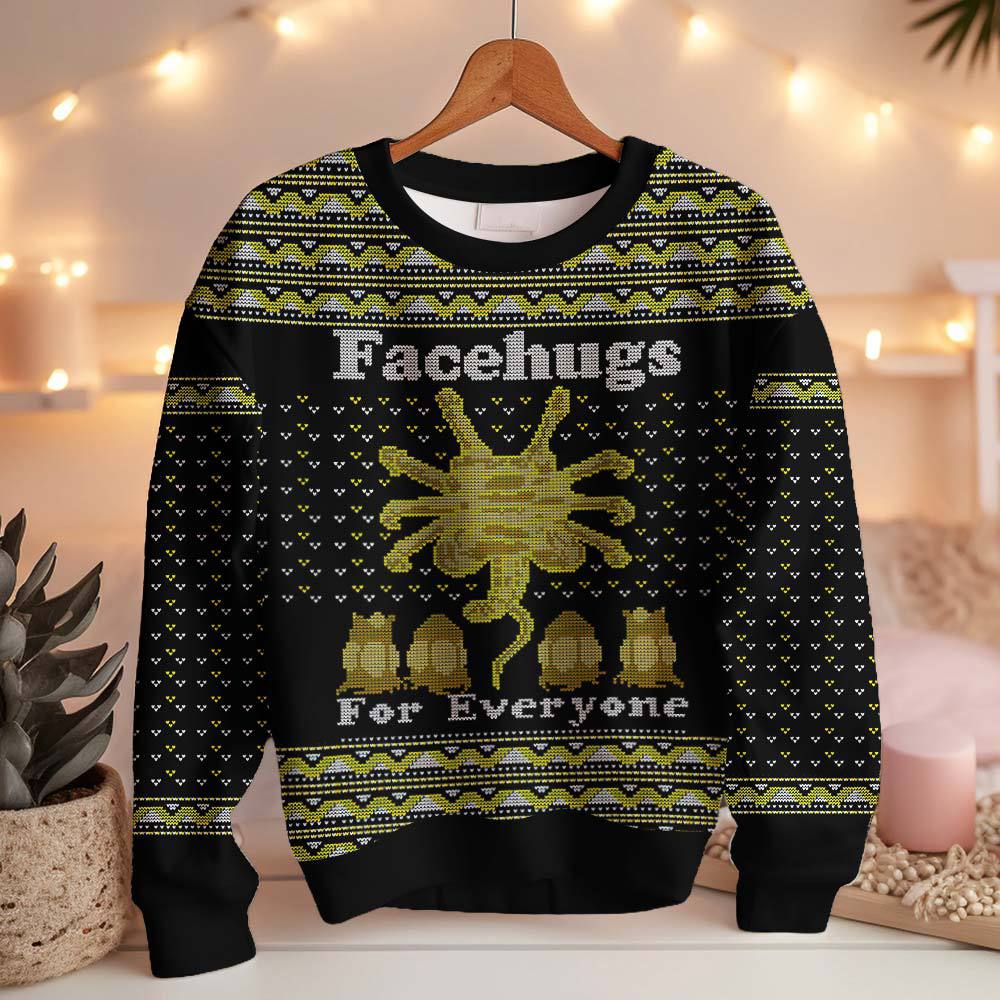 Face Hugs For Everyone Alien Ugly Sweater – Moonbestprint