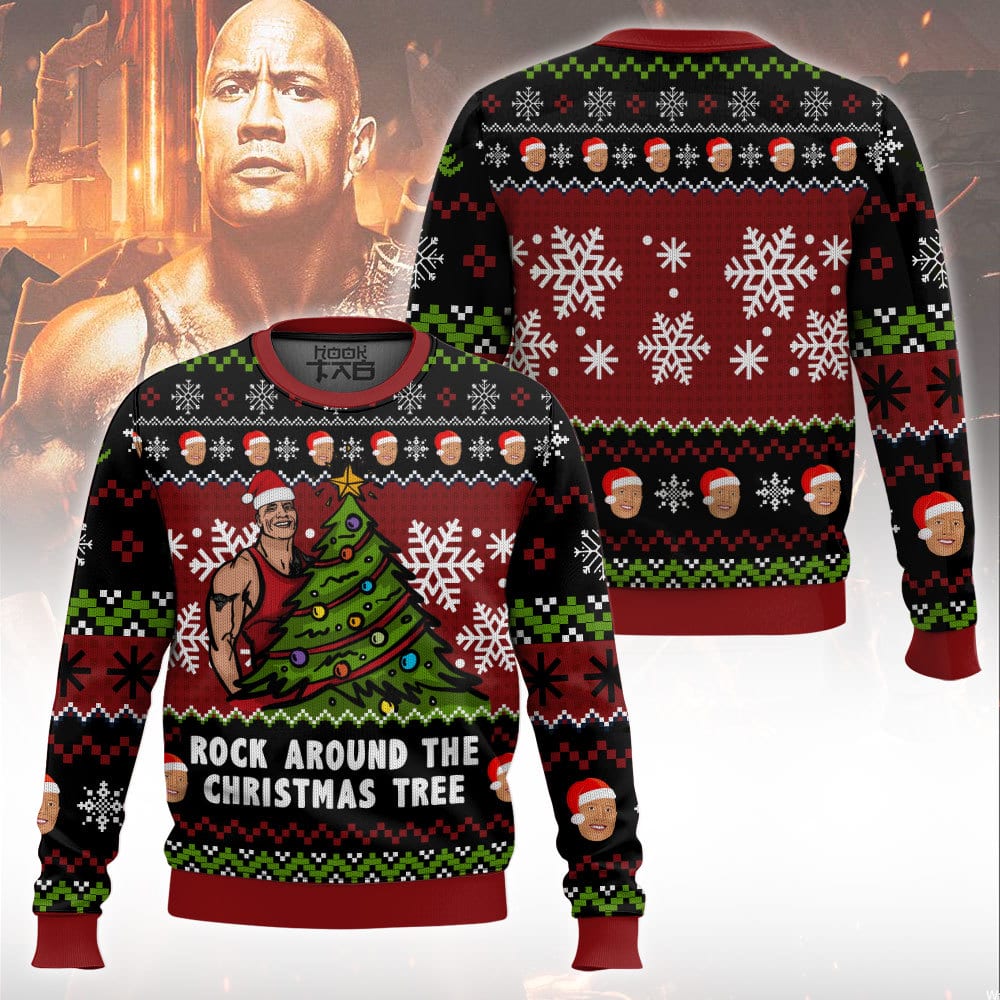 Rock Around The Christmas Tree The Rock Ugly Sweater – Moonbestprint