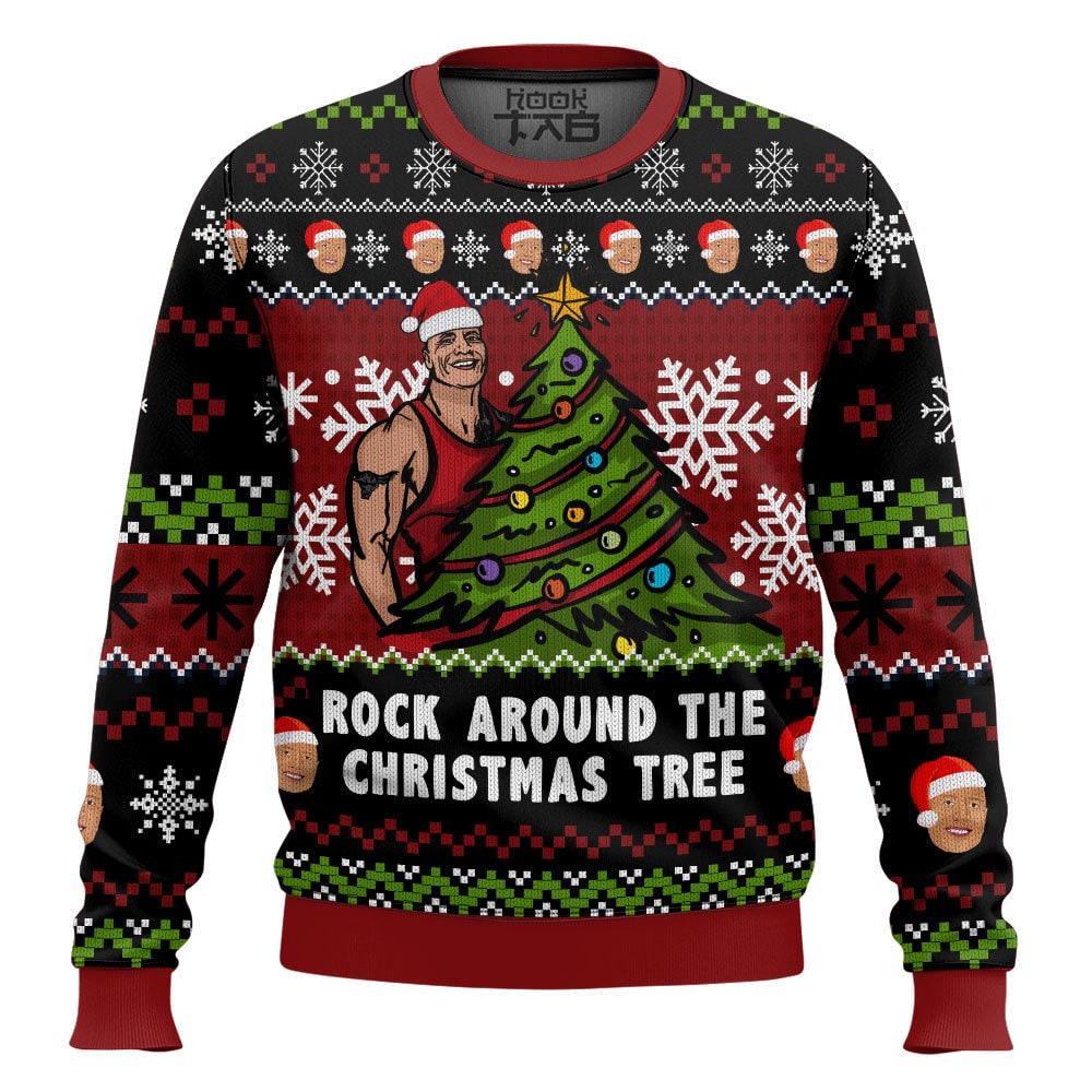 Rock Around The Christmas Tree The Rock Ugly Sweater – Moonbestprint