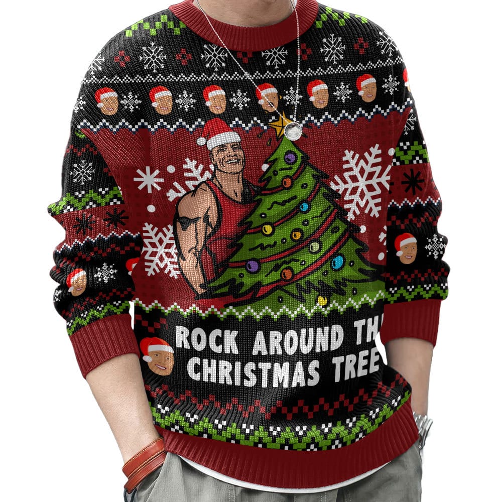 Rock Around The Christmas Tree The Rock Ugly Sweater – Moonbestprint