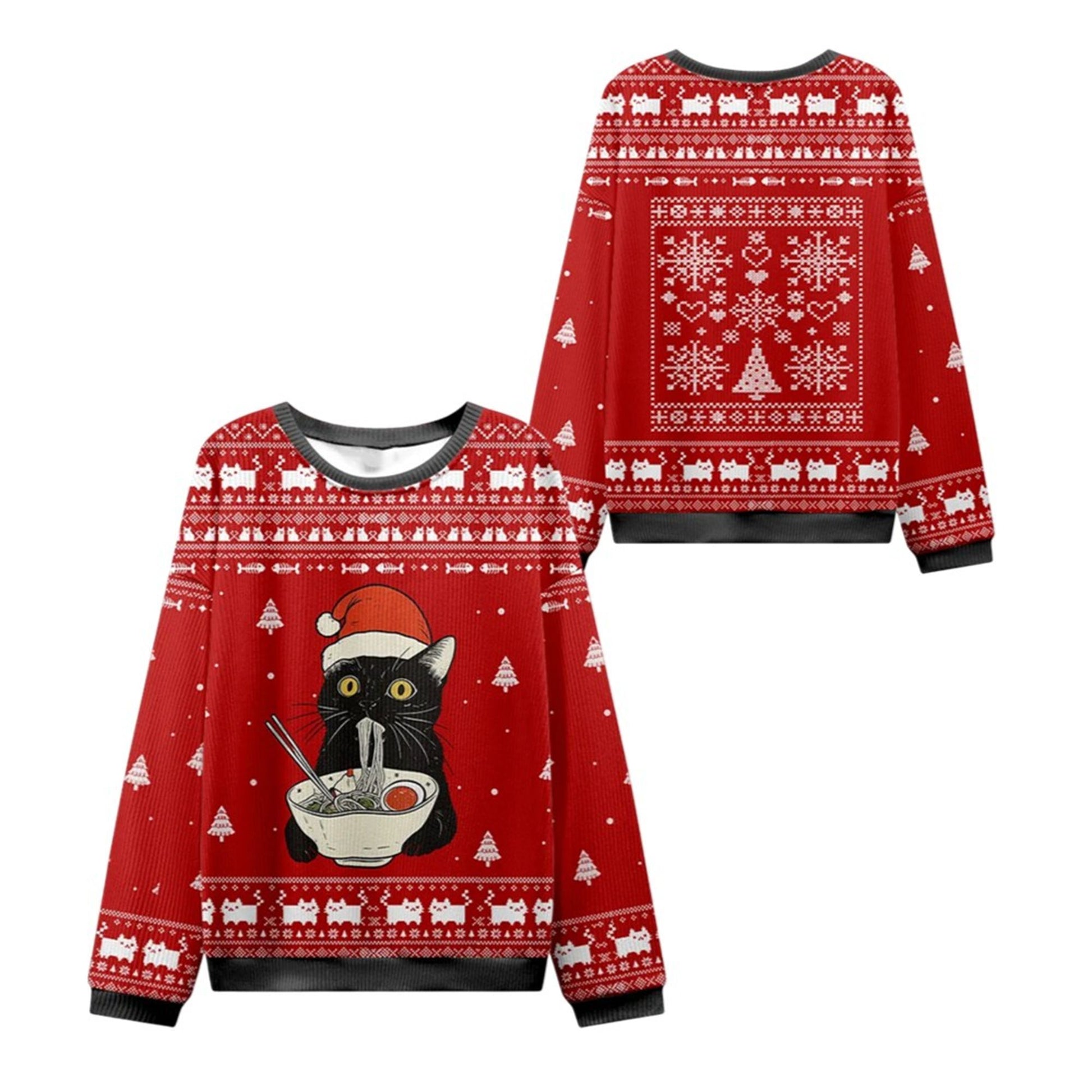 Taking a Cat to Eat Ramen Ugly Sweater 2026 Christmas - Moonbestprint
