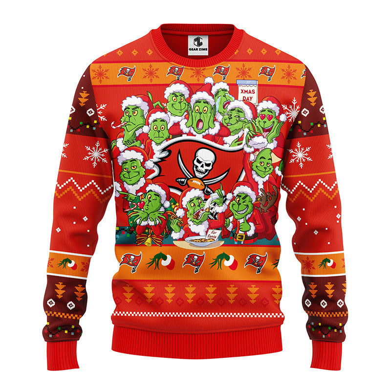 Tampa Bay Buccaneers 12 Grinch Xmas Day Ugly Christmas Sweater Moonbestprint