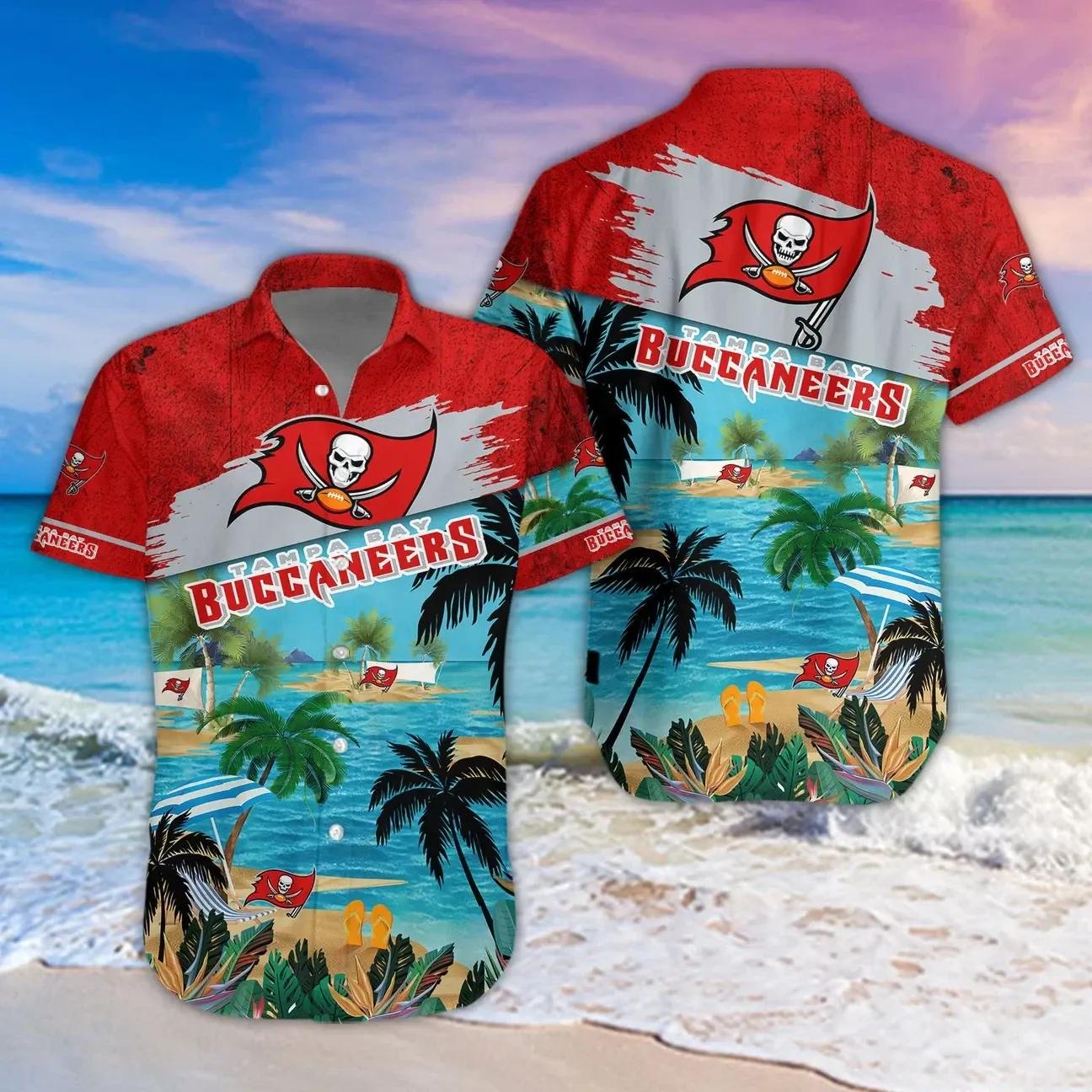 Tampa Bay Buccaneers Aloha Shirt, NFL Hawaiian Shirt Moonbestprint