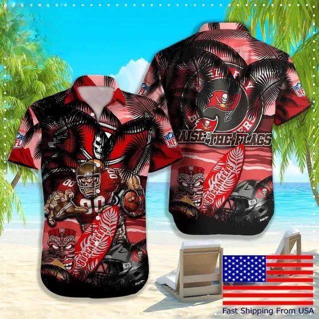 Tampa Bay Buccaneers Aloha Shirt For Football Fans, NFL Hawaiian Shirt Moonbestprint