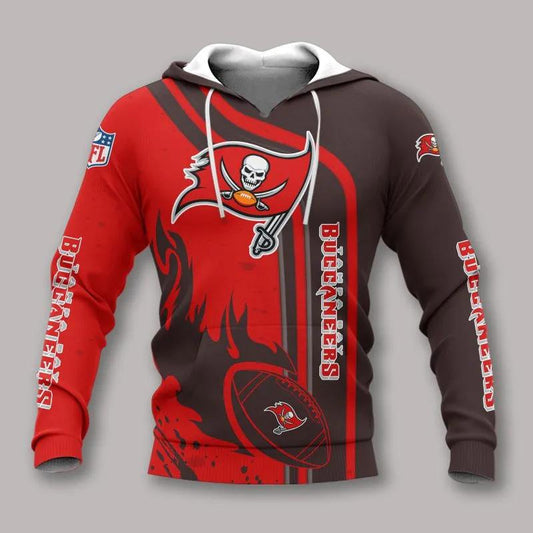 Tampa Bay Buccaneers Fire Ball All Over Print Hoodie, NFL Hoodie Moonbestprint
