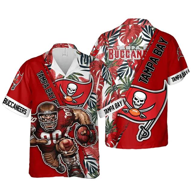 Tampa Bay Buccaneers Floral Summer Hawaiian Shirt Aloha Shirt for Summer, NFL Hawaiian Shirt Moonbestprint