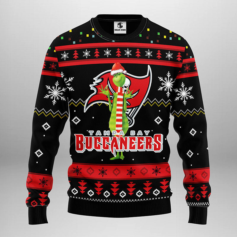 Tampa Bay Buccaneers Funny Grinch Ugly Christmas Sweater Moonbestprint