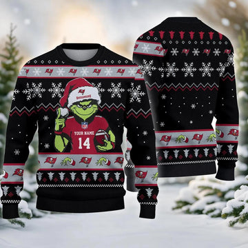 Tampa Bay Buccaneers Grinch Custom Chrismas Ugly Sweater, NFL Christmas Sweater Moonbestprint