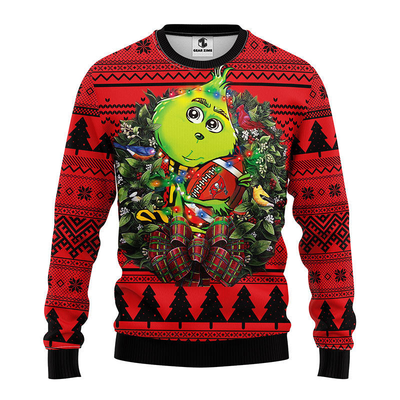 Tampa Bay Buccaneers Grinch Hug Ugly Christmas Sweater Moonbestprint