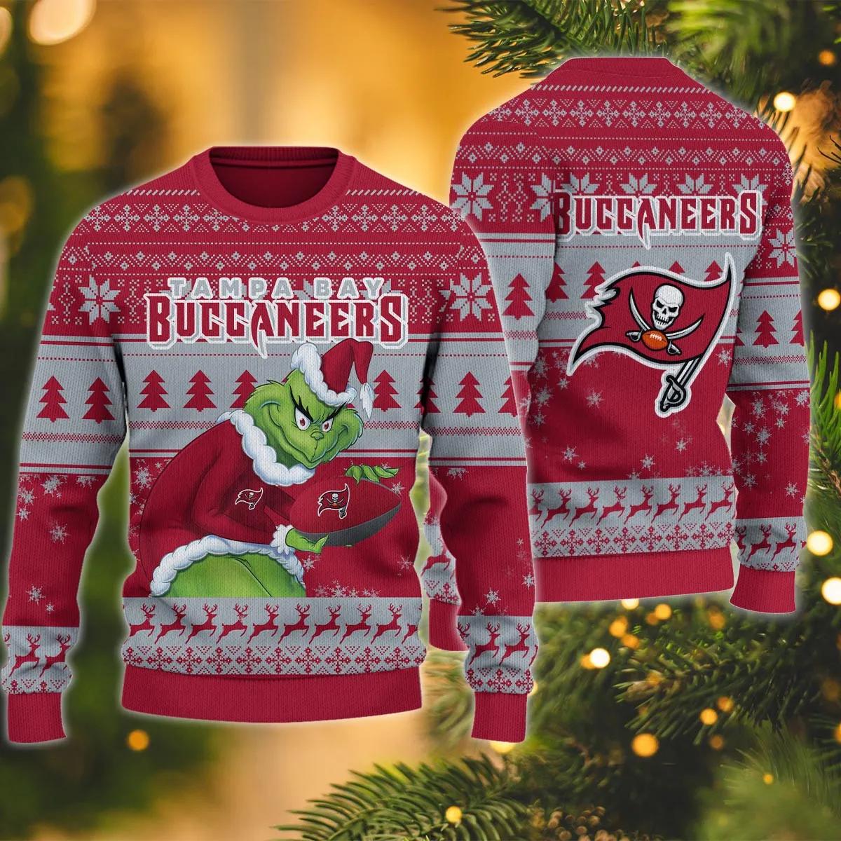 Tampa Bay Buccaneers Grinch Stolen Christmas Ugly Sweater, NFL Christmas Sweater Moonbestprint