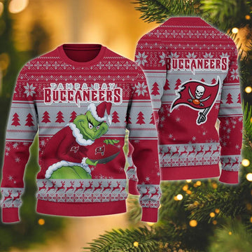 Tampa Bay Buccaneers Grinch Stolen Christmas Ugly Sweater, NFL Christmas Sweater Moonbestprint