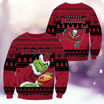 Tampa Bay Buccaneers Grinch Stolen Ugly Christmas Sweater, NFL Christmas Sweater Moonbestprint