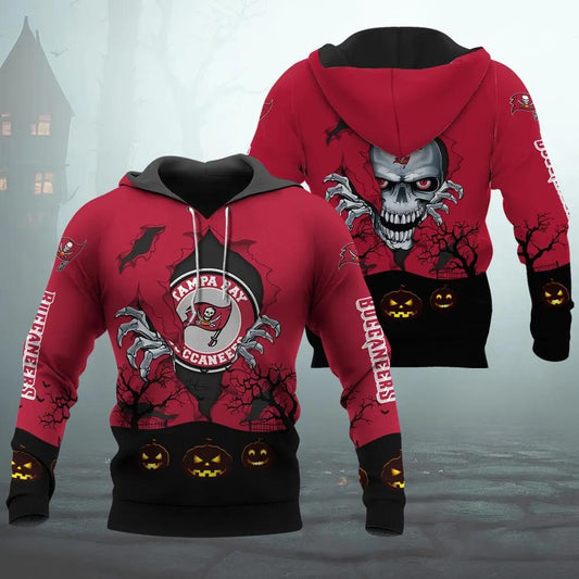 Tampa Bay Buccaneers Halloween 3D Apparel, NFL Hoodie Moonbestprint