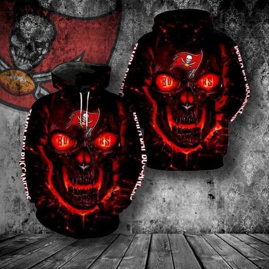 Tampa Bay Buccaneers Lava Skull 3D Hoodie, NFL Hoodie Moonbestprint
