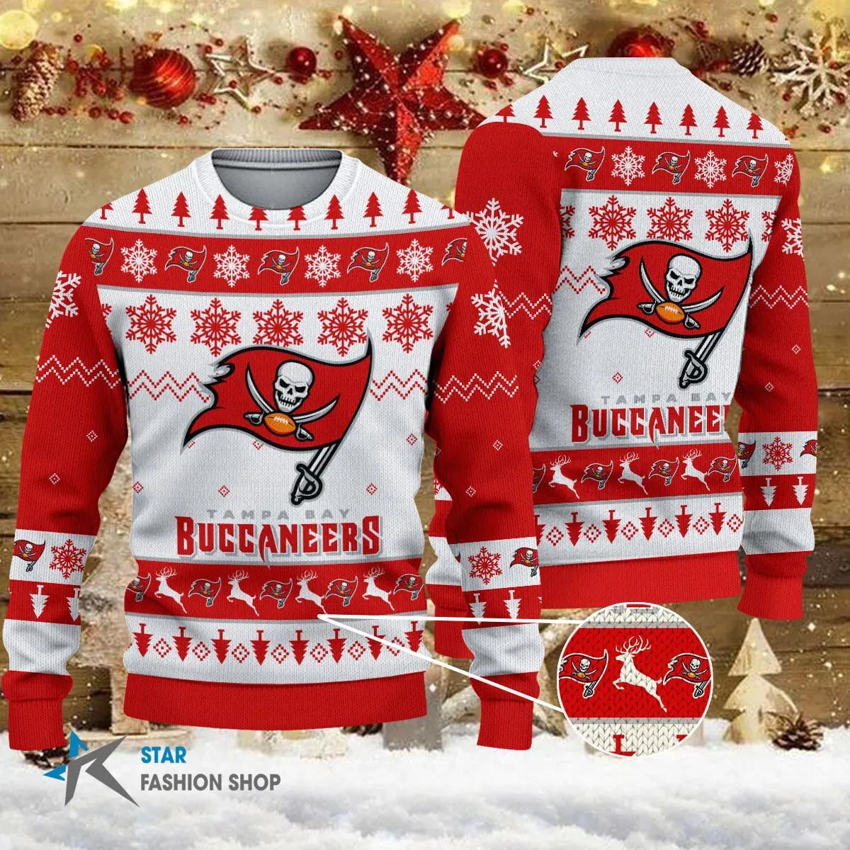 Tampa Bay Buccaneers NFL Ugly Christmas Sweater, NFL Christmas Sweater Moonbestprint