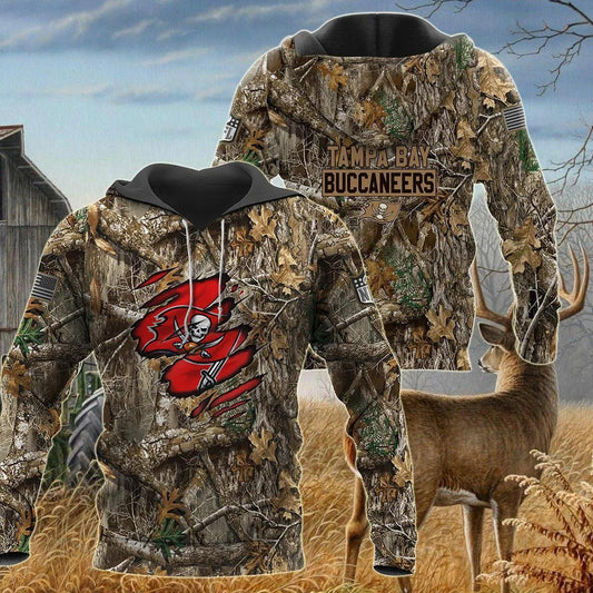 Tampa Bay Buccaneers Realtree Hunting Camo 3D Hoodie, NFL Hoodie Moonbestprint
