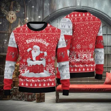 Tampa Bay Buccaneers Santa Christmas Sweater, NFL Chritsmas Sweater Moonbestprint