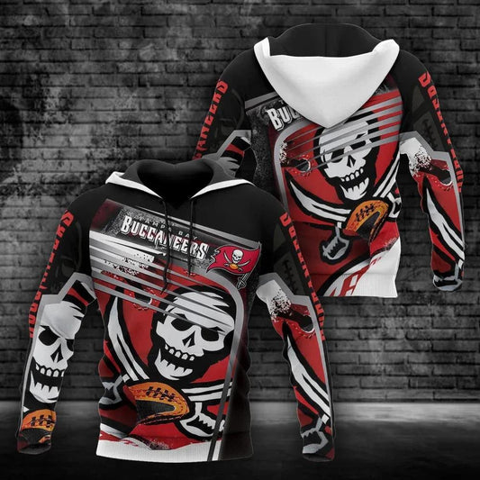 Tampa Bay Buccaneers Skull Hoodie, NFL Hoodie Moonbestprint