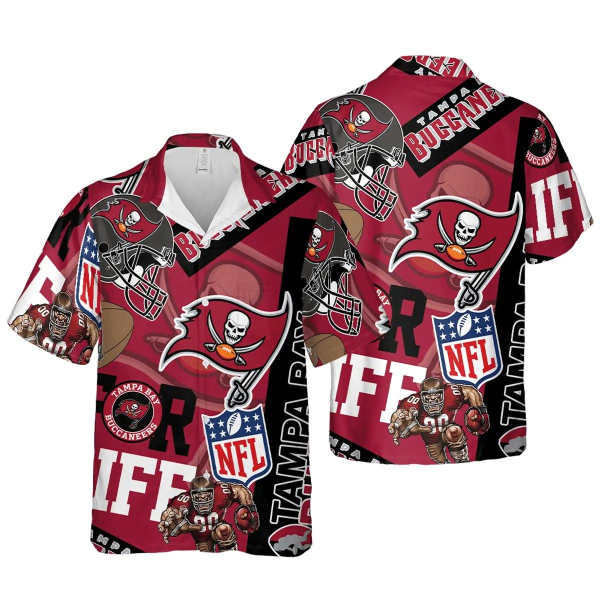 Tampa Bay Buccaneers Summer Hawaiian Shirt Aloha Shirt for Summer, NFL Hawaiian Shirt Moonbestprint