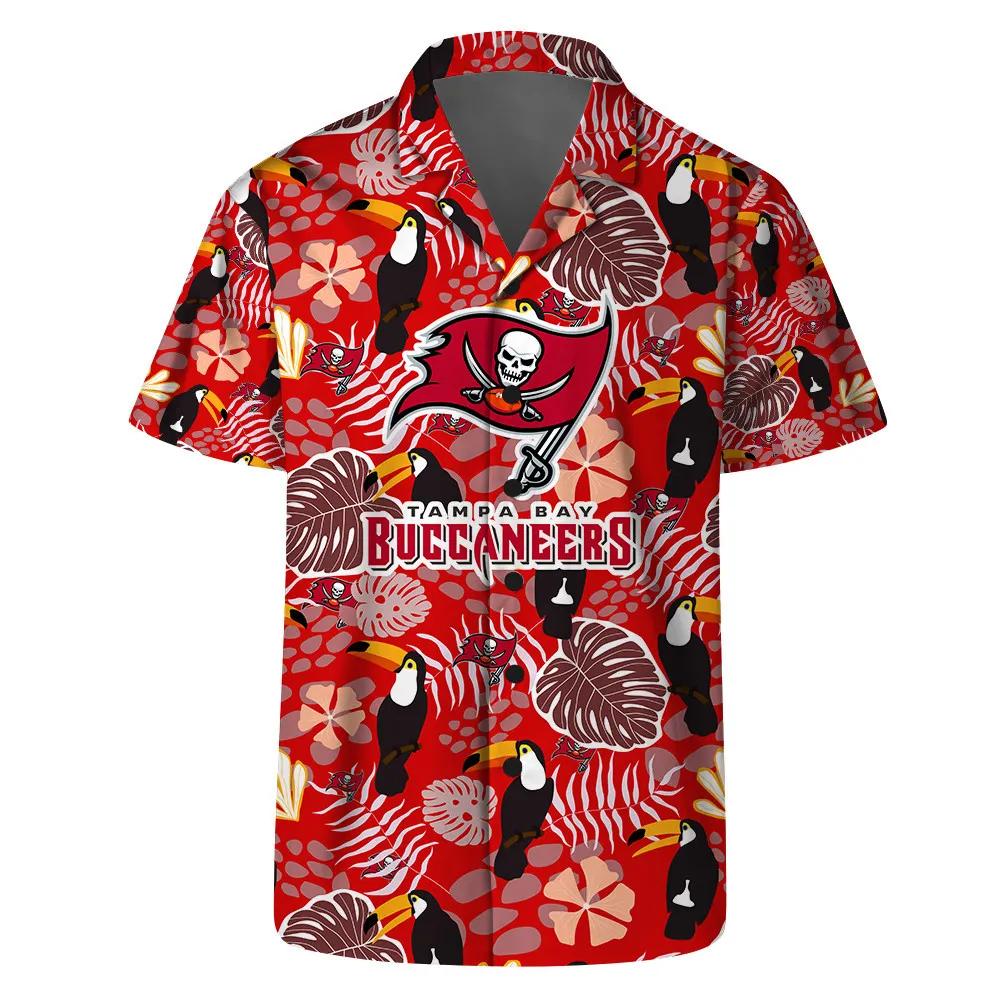 Tampa Bay Buccaneers Team Logo Pattern Champions Hawaiian Shirt, NFL Hawaiian Shirt Moonbestprint