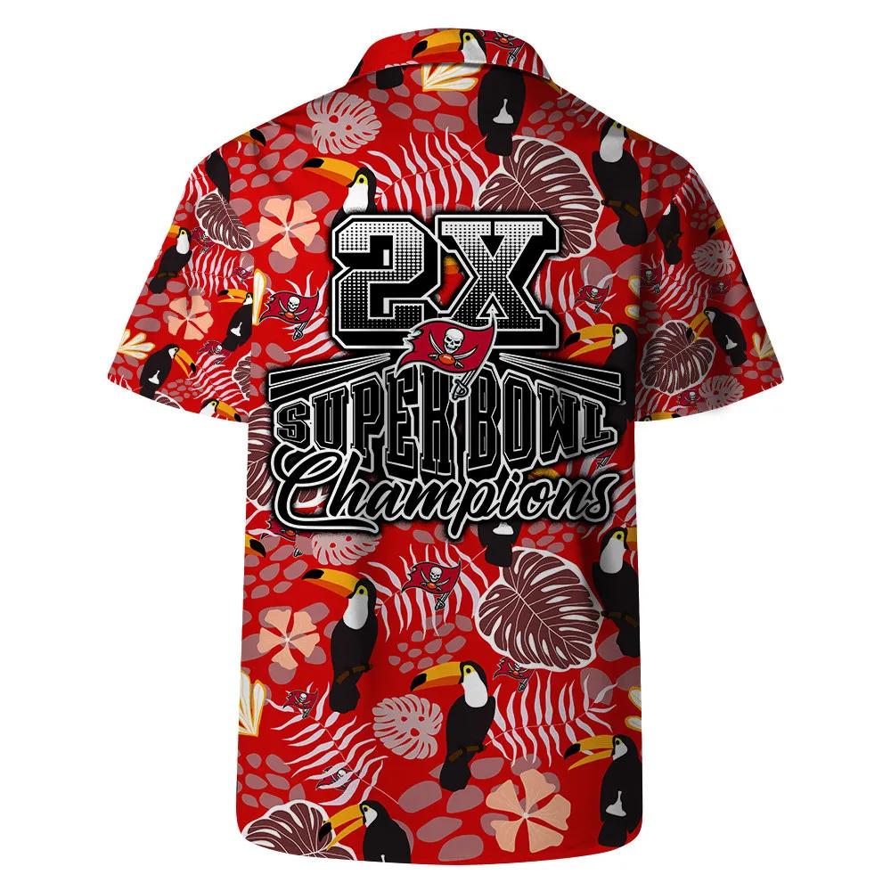 Tampa Bay Buccaneers Team Logo Pattern Champions Hawaiian Shirt, NFL Hawaiian Shirt Moonbestprint