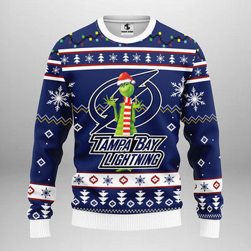 Tampa Bay Lightning Funny Grinch Ugly Christmas Sweater Moonbestprint