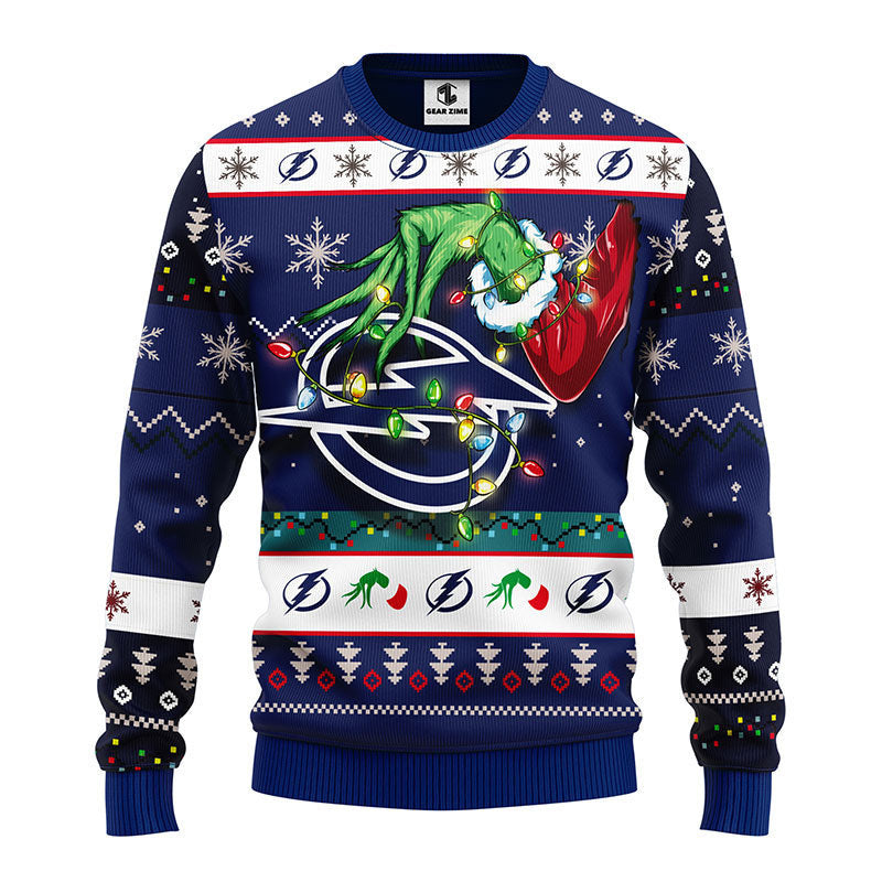 Tampa Bay Lightning Grinch Ugly Christmas Sweater Moonbestprint