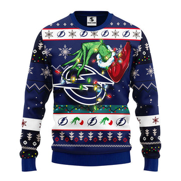 Tampa Bay Lightning Grinch Ugly Christmas Sweater Moonbestprint