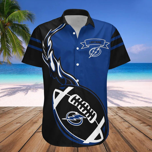 Tampa Bay Lightning Hawaiian Shirt Flame Ball - NHL, NHL Hawaiian Shirt Moonbestprint