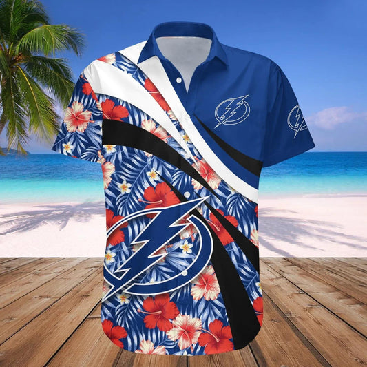 Tampa Bay Lightning Hawaiian Shirt Hibiscus Sport Style - NHL, NHL Hawaiian Shirt Moonbestprint
