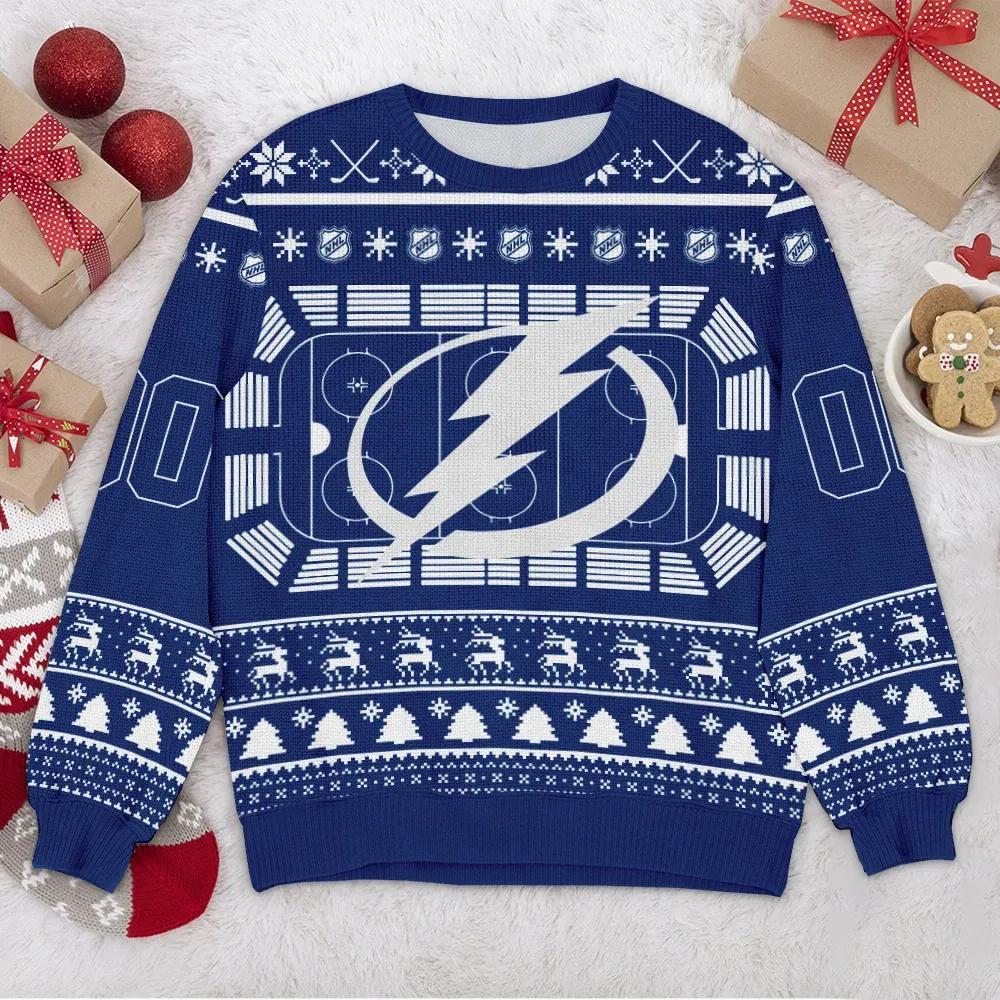 Tampa Bay Lightning NHL Custom Ugly Christmas Sweater, NHL Christmas Sweater Moonbestprint
