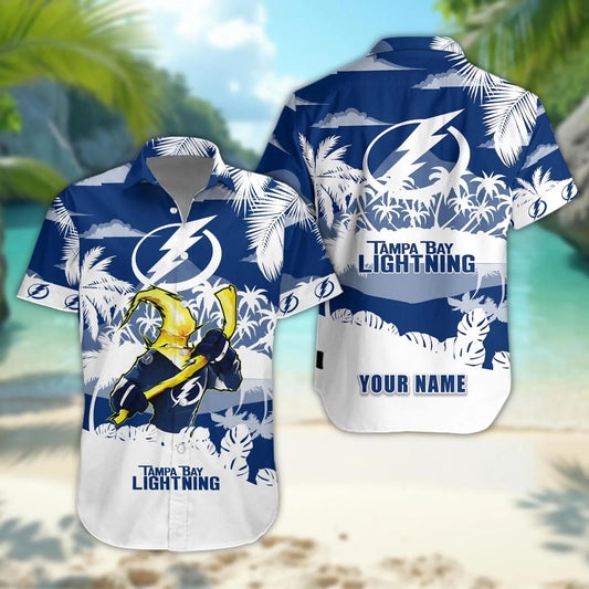 Tampa Bay Lightning Personalized Hawaiian Shirt – Custom Name, NHL Hawaiian Shirt Moonbestprint