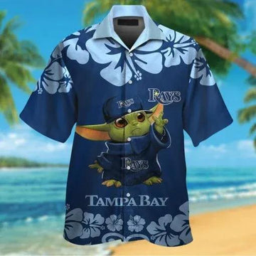 Tampa Bay Rays &amp; Baby Yoda Hawaiian Shirt, MLB Hawaiian Shirt Moonbestprint
