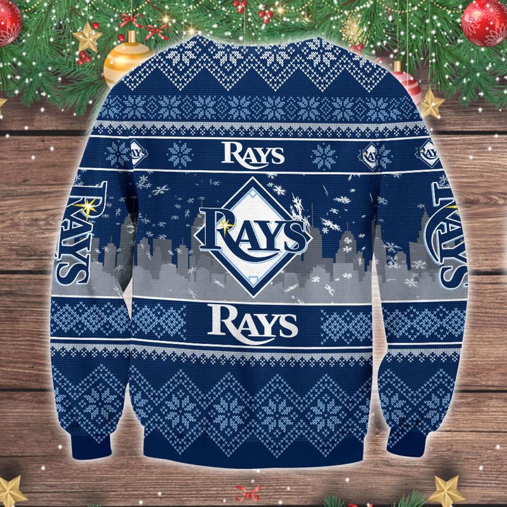 Tampa Bay Rays Big Logo Ugly Christmas Sweater, MLB Christmas Sweater Moonbestprint