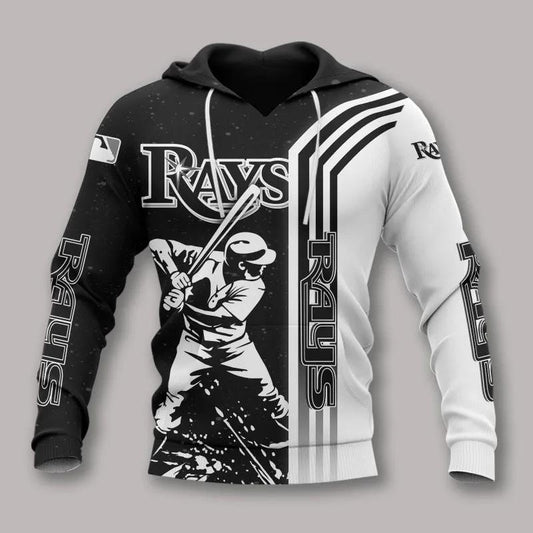 Tampa Bay Rays Black And White All Over Print Hoodie 1, MLB Hoodie Moonbestprint