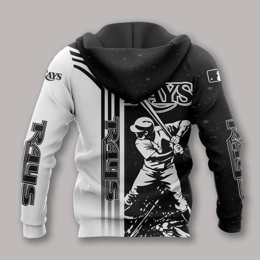 Tampa Bay Rays Black And White All Over Print Hoodie 1, MLB Hoodie Moonbestprint