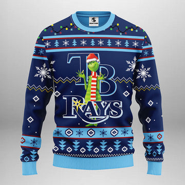 Tampa Bay Rays Funny Grinch Ugly Christmas Sweater Moonbestprint