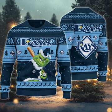 Tampa Bay Rays Grinch Stolen Ugly Christmas Sweater, MLB Christmas Sweater Moonbestprint