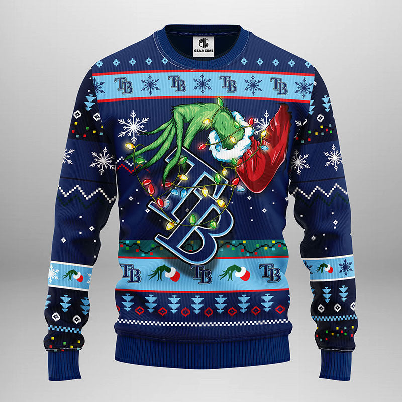 Tampa Bay Rays Grinch Ugly Christmas Sweater Moonbestprint